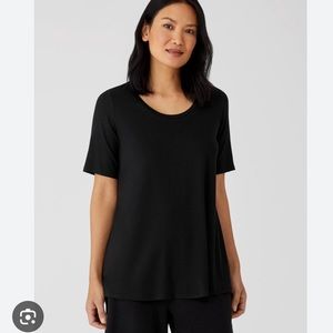 Eileen Fisher find Jersey elbow sleeve top extra large black